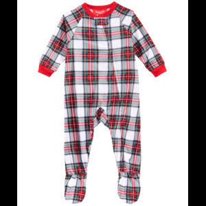 allbrand365 designer Baby Stewart Plaid Footed Pajamas,Stewart Plaid,24 Months
